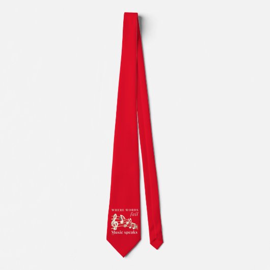言葉が音楽ギフトに話感動的失敗 ネクタイ (正面)