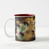 言葉だけで生きる感動的 ツートーンマグカップ (左)