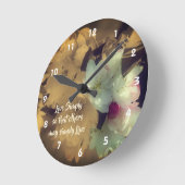 言葉だけで生きる感動的 ラウンド壁時計 (傾斜)