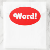 言葉だ！ 楕円形シール (バッグ)