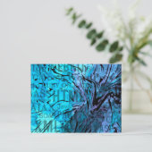 言葉で作られた，コンピュータの青 ポストカード (スタンド正面)