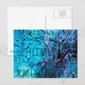 言葉で作られた，コンピュータの青 ポストカード (正面/裏面)