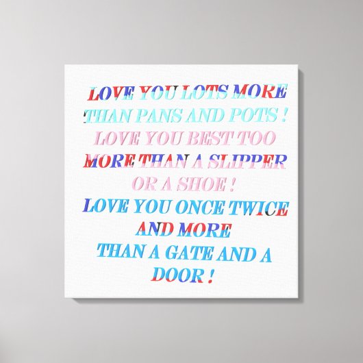 言葉で大事な行事の贈り物 キャンバスプリント (正面)