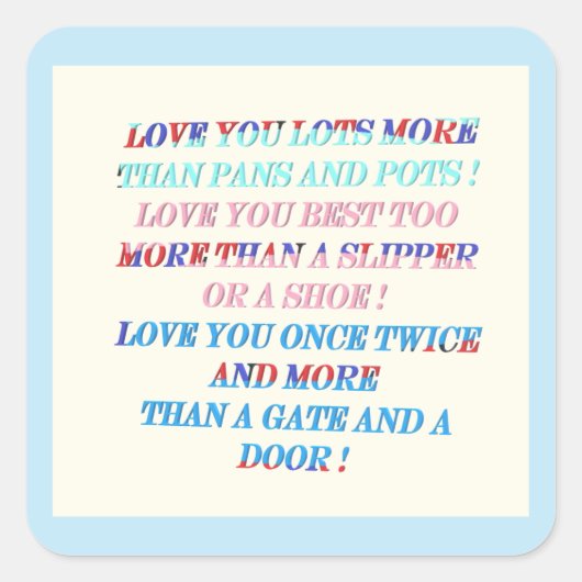 言葉で大事な行事の贈り物 スクエアシール (正面)