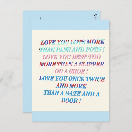 言葉で大事な行事の贈り物 ポストカード (正面/裏面)