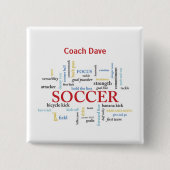言葉で感謝を伝えるサッカーチームのコーチへの感謝の気持ち 缶バッジ (正面)