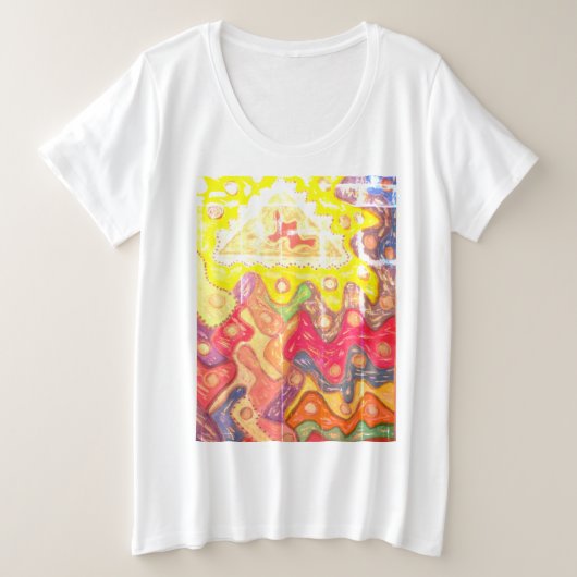 言葉で永遠にデザインの印象を受けて プラスサイズTシャツ (デザイン正面)