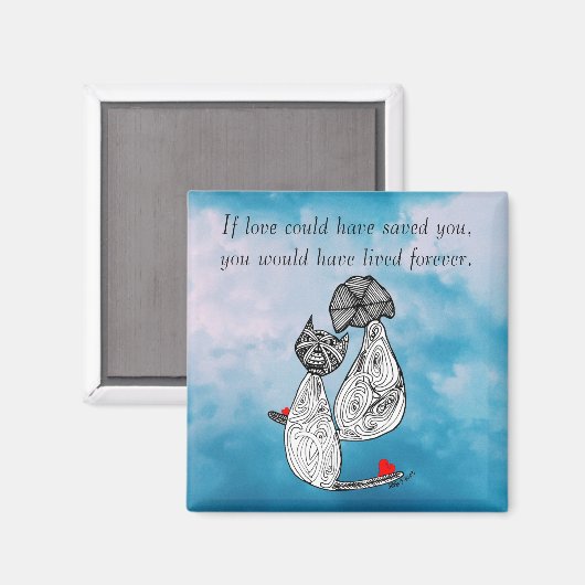 言葉で磁石した犬や猫の損失 マグネット (正面/裏面)