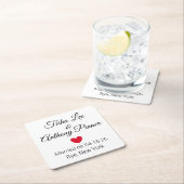 言葉とハート結婚披露宴 スクエアペーパーコースター (インサイチュ)