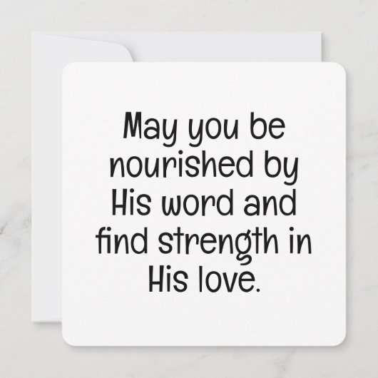 「言葉によって栄養を与えられた」グリーティングカード カード (裏面)