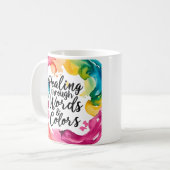 言葉による癒し – 癒し引用文デザインfor M コーヒーマグカップ (正面左)