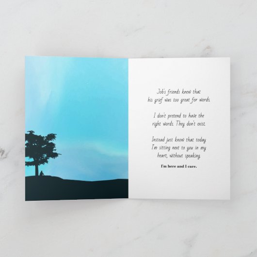 言葉のカードの悲素晴らししみ悔やみや弔慰 カード (内部)