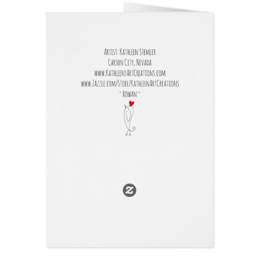 言葉のグリーティングカードを持つ美しくて豪華な猫 (裏面)