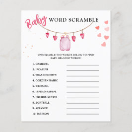 言葉のスクランブル |バレンタインの赤ちゃんシャワーゲーム