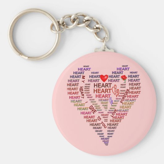 言葉のハート キーホルダー (正面)
