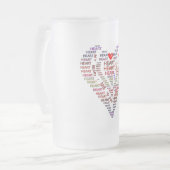 言葉のハート フロストグラスビールジョッキ (正面左)