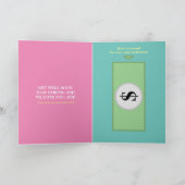 言葉の勇気付けられるすぐに良くなるティール(緑がかった色) カード (内部)