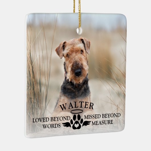 言葉の外で愛されるペット記念形見ドッグ写真 セラミックオーナメント (右)