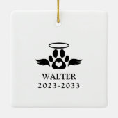 言葉の外で愛されるペット記念形見ドッグ写真 セラミックオーナメント (裏面)