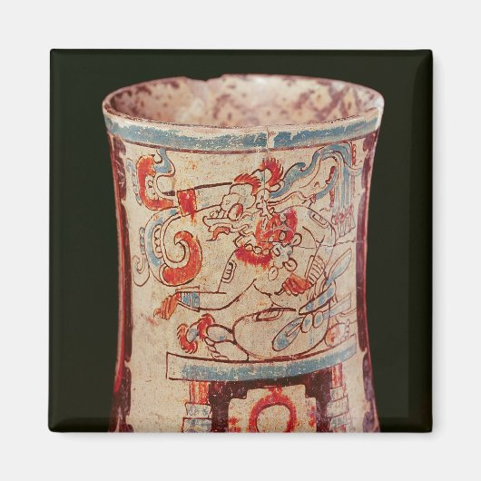 言葉の巻き方で神を描いた円筒形 マグネット (正面)