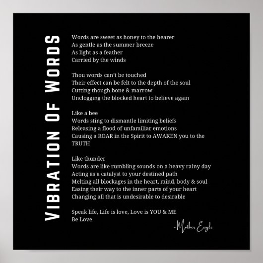 言葉の振動が詩のポスターのウォールアートを目覚める ポスター (正面)