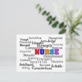 言葉の贈り物を説明するナース ポストカード (スタンド正面)