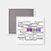 言葉の贈り物を説明するナース マグネット (正面/裏面)