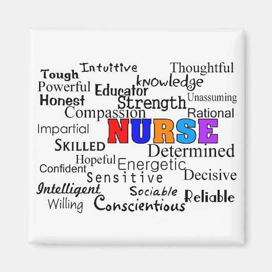 言葉の贈り物を説明するナース マグネット (正面)
