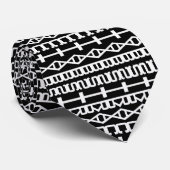 言葉の遊び - アブストラクト - 黒地に白 ネクタイ (ロール)