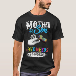 言葉はいらない母と息子の愛 自閉症啓発 Tシャツ