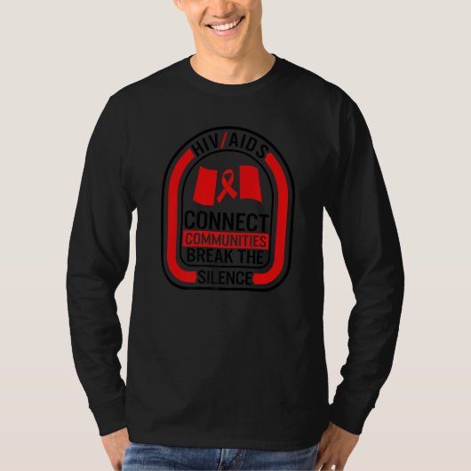 言葉はエイズの日コミュニティをつなぎ沈黙を破る A Tシャツ (正面)