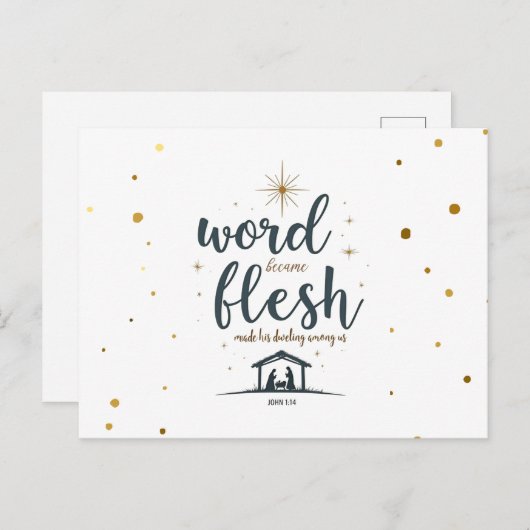 言葉はクリスマスのはがき ポストカード (正面/裏面)