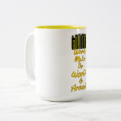 言葉は世界を動かすのまわりに ツートーンマグカップ (正面左)