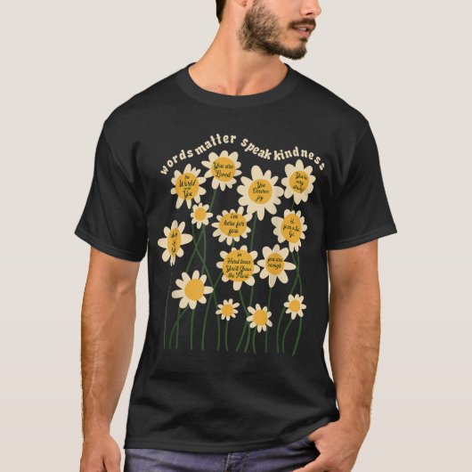 言葉は話優情の感動的花 Tシャツ (正面)