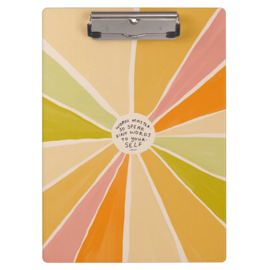 言葉は重要だ。自分話に優しい言葉を クリップボード (正面)