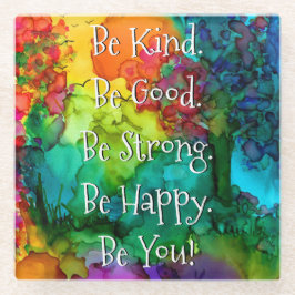 言葉やる気を起こさせるグラス感動的コースター ガラスコースター