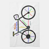 言葉やる気を起こさせる,サイクリング,サイクリング,バイクの男性 キッチンタオル (縦)