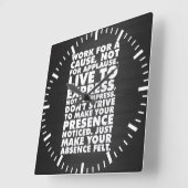 言葉やる気を起こさせる スクエア壁時計 (傾斜)