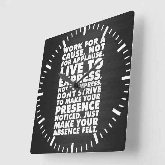 言葉やる気を起こさせる スクエア壁時計 (傾斜)