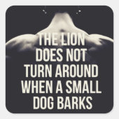 言葉やる気を起こさせる – ライオンが回らないのまわりに スクエアシール (正面)