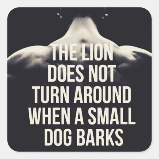 言葉やる気を起こさせる – ライオンが回らないのまわりに スクエアシール (正面)