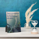 言葉やる気を起こさせる – 成功へのエレベーターなし フォトプラーク (側面)