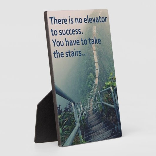 言葉やる気を起こさせる – 成功へのエレベーターなし フォトプラーク (側面)