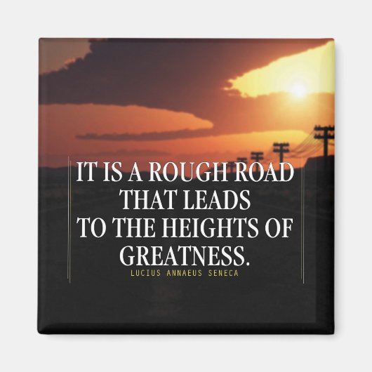 言葉やる気を起こさせる – 険しい道が偉大に マグネット (正面)