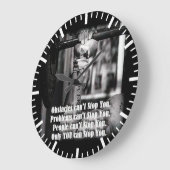 言葉やる気を起こさせる – 障害物がストップない ラージ壁時計 (傾斜)