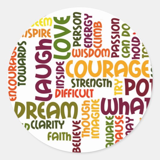 言葉やる気を起こさせる#1ステッカー ラウンドシール (正面)