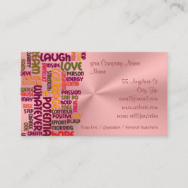 言葉やる気を起こさせる#1陽性、ピンクのクロムルック 名刺