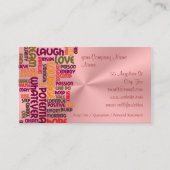 言葉やる気を起こさせる#1陽性、ピンクのクロムルック 名刺 (正面)