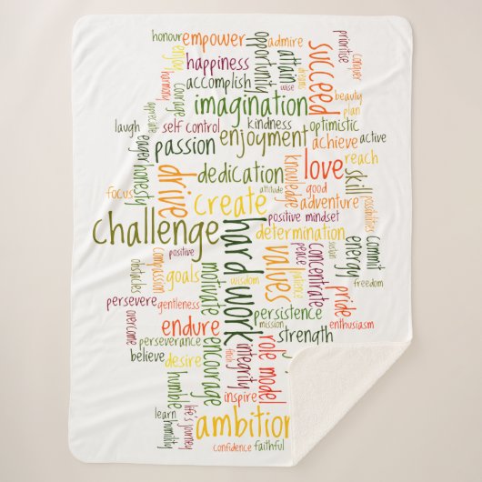 言葉やる気を起こさせる#2の前向き勇気付けられる シェルパブランケット (正面)