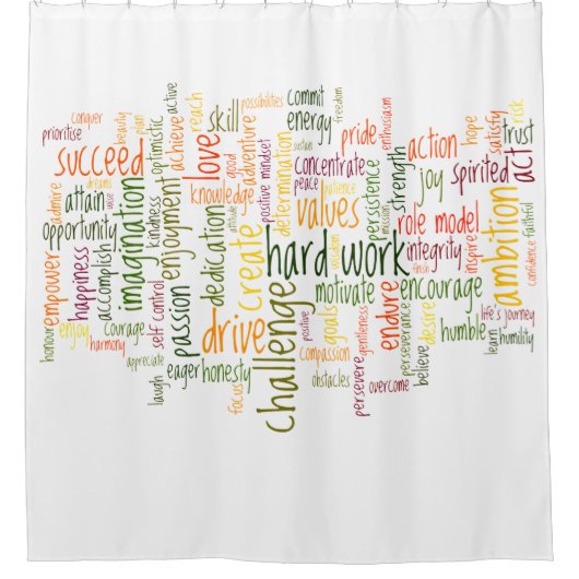 言葉やる気を起こさせる#2の前向き勇気付けられる シャワーカーテン (正面)